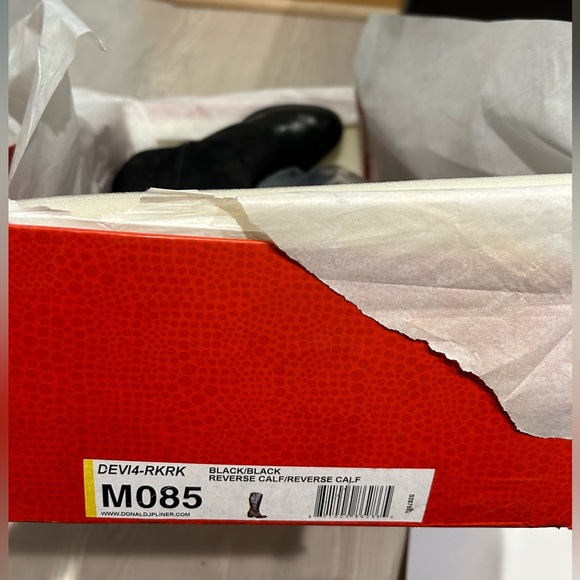 Donald J Pliner Devi4 Black Leather Suede Reverse Calf Knee High Boots - Picture 4 of 4